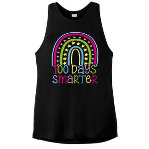 100 Days Smarter Cute Colorful Rainbow Ladies PosiCharge Tri-Blend Wicking Tank