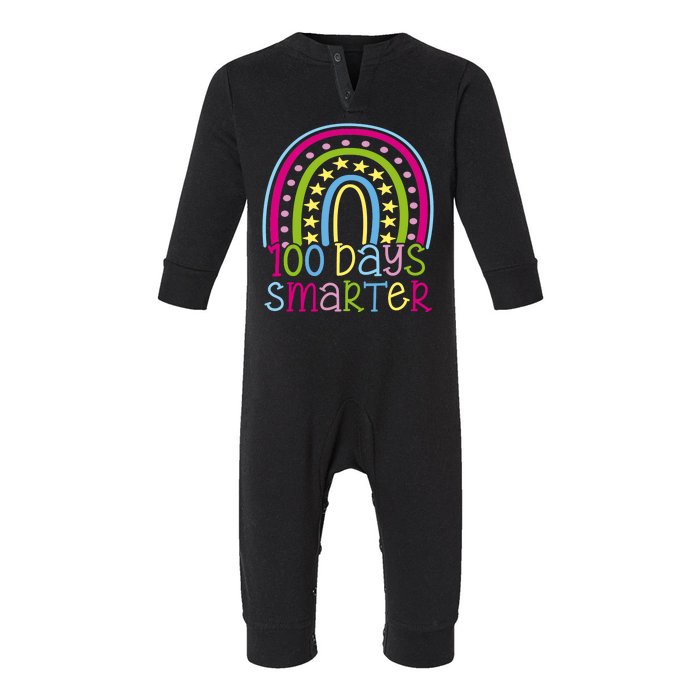 100 Days Smarter Cute Colorful Rainbow Infant Fleece One Piece