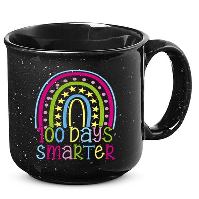 100 Days Smarter Cute Colorful Rainbow 15oz Campfire Ceramic Mug