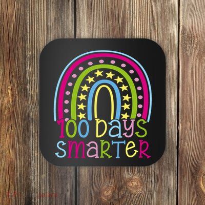 100 Days Smarter Cute Colorful Rainbow Coaster