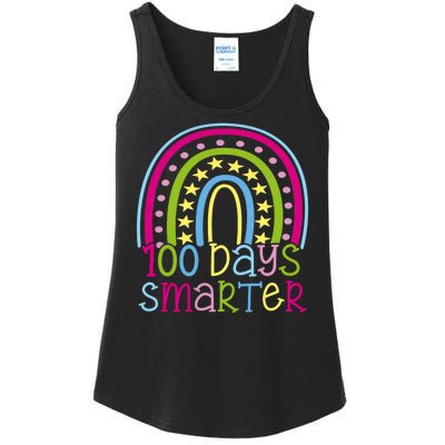 100 Days Smarter Cute Colorful Rainbow Ladies Essential Tank