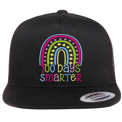 100 Days Smarter Cute Colorful Rainbow Flatbill Hat