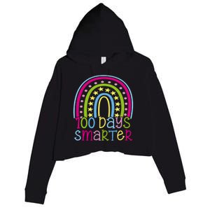 100 Days Smarter Cute Colorful Rainbow Crop Fleece Hoodie