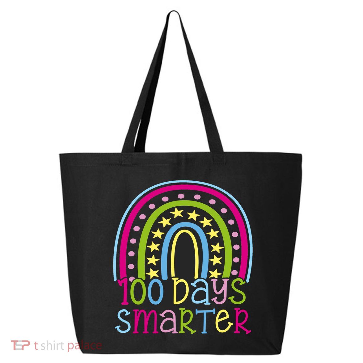 100 Days Smarter Cute Colorful Rainbow 25L Jumbo Tote