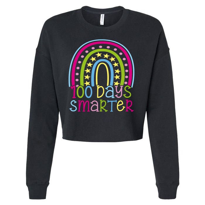 100 Days Smarter Cute Colorful Rainbow Cropped Pullover Crew