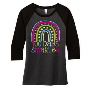 100 Days Smarter Cute Colorful Rainbow Women's Tri-Blend 3/4-Sleeve Raglan Shirt