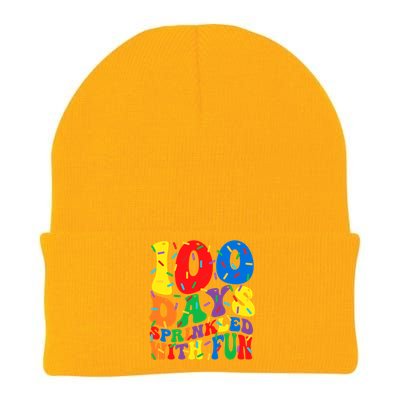 100 Days Sprinkled With Fun Groovy Teacher 100 Day Of School Great Gift Knit Cap Winter Beanie