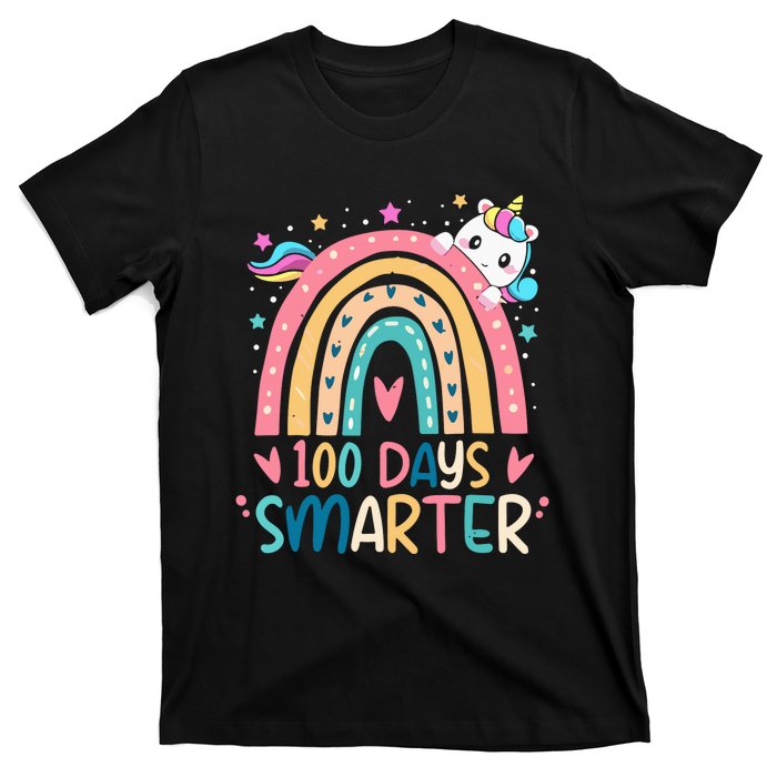 100 Days Smarter Unicorn 100th Day Of School Gift T-Shirt