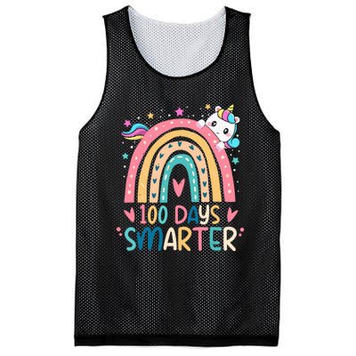 100 Days Smarter Unicorn 100th Day Of School Gift Mesh Reversible Basketball Jersey Tank