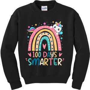 100 Days Smarter Unicorn 100th Day Of School Gift Kids Sweatshirt