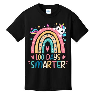 100 Days Smarter Unicorn 100th Day Of School Gift Kids T-Shirt