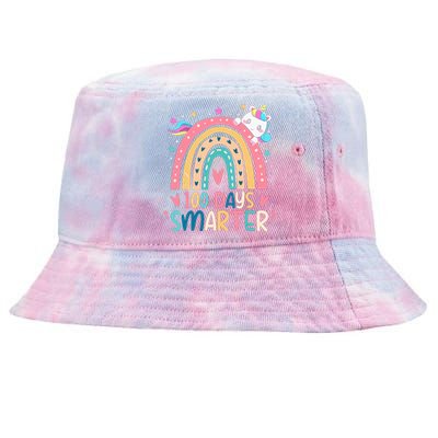 100 Days Smarter Unicorn 100th Day Of School Gift Tie-Dyed Bucket Hat