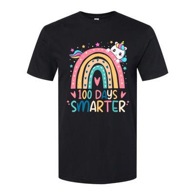 100 Days Smarter Unicorn 100th Day Of School Gift Softstyle CVC T-Shirt