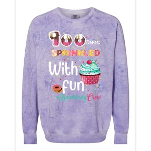 100 Days Sprinkled With Fun Lunchlady Crew Day Of School Meaningful Gift Colorblast Crewneck Sweatshirt