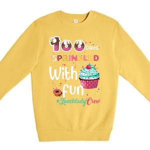 100 Days Sprinkled With Fun Lunchlady Crew Day Of School Meaningful Gift Premium Crewneck Sweatshirt