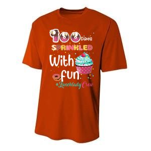 100 Days Sprinkled With Fun Lunchlady Crew Day Of School Meaningful Gift Performance Sprint T-Shirt