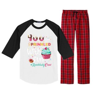 100 Days Sprinkled With Fun Lunchlady Crew Day Of School Meaningful Gift Raglan Sleeve Pajama Set