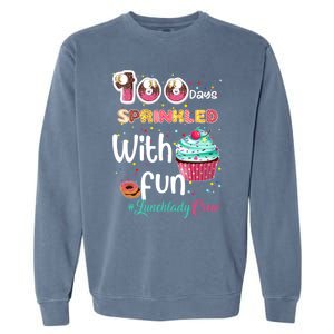 100 Days Sprinkled With Fun Lunchlady Crew Day Of School Meaningful Gift Garment-Dyed Sweatshirt