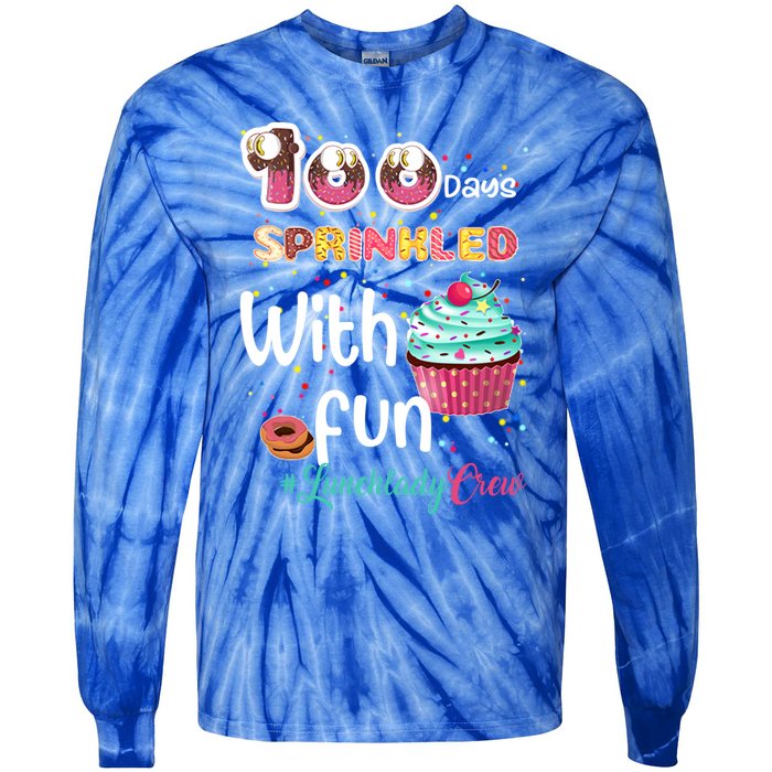 100 Days Sprinkled With Fun Lunchlady Crew Day Of School Meaningful Gift Tie-Dye Long Sleeve Shirt