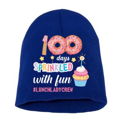 100 Days Sprinkled With Fun Lunchladycrew Funny 100 Days Of Cute Gift Short Acrylic Beanie