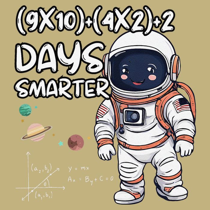 100 Days Smarter Groovy Astronaut Math Equation Funny Mousepad