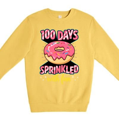 100 Days Sprinkled With Fun School Sprinkled Donut Lover Gift Premium Crewneck Sweatshirt