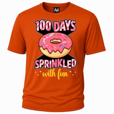 100 Days Sprinkled With Fun School Sprinkled Donut Lover Gift Cooling Performance Crew T-Shirt