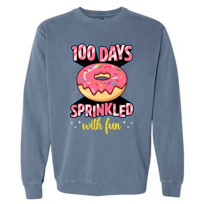 100 Days Sprinkled With Fun School Sprinkled Donut Lover Gift Garment-Dyed Sweatshirt