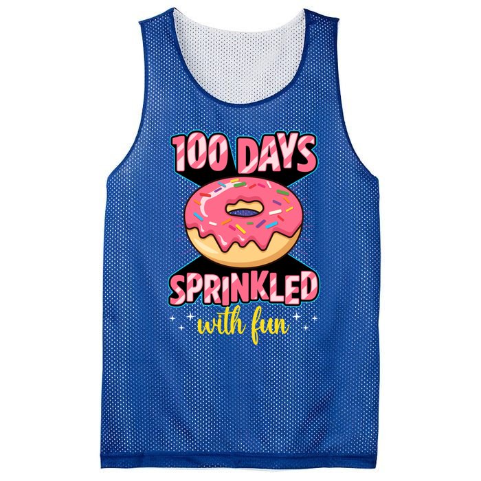 100 Days Sprinkled With Fun School Sprinkled Donut Lover Gift Mesh Reversible Basketball Jersey Tank