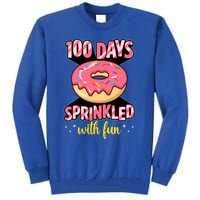 100 Days Sprinkled With Fun School Sprinkled Donut Lover Gift Tall Sweatshirt