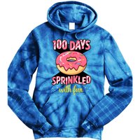 100 Days Sprinkled With Fun School Sprinkled Donut Lover Gift Tie Dye Hoodie