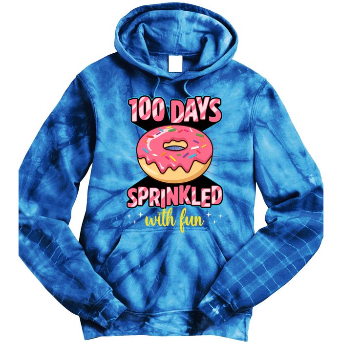 100 Days Sprinkled With Fun School Sprinkled Donut Lover Gift Tie Dye Hoodie