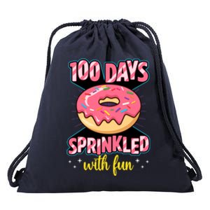 100 Days Sprinkled With Fun School Sprinkled Donut Lover Gift Drawstring Bag