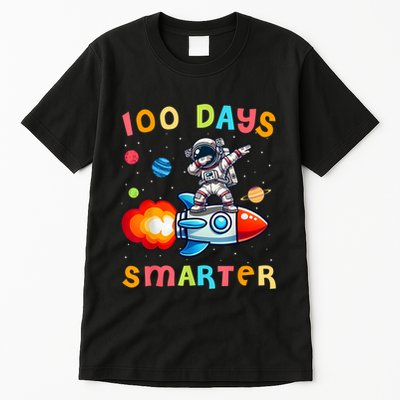 100 Days Smarter Space Astronaut 100th Day Of School Tall T-Shirt