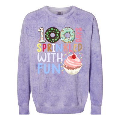 100 Days Sprinkled With Fun Gift Cupcake 100 Days Of School Gift Colorblast Crewneck Sweatshirt