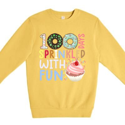 100 Days Sprinkled With Fun Gift Cupcake 100 Days Of School Gift Premium Crewneck Sweatshirt