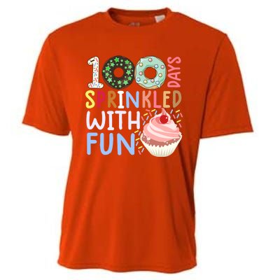 100 Days Sprinkled With Fun Gift Cupcake 100 Days Of School Gift Cooling Performance Crew T-Shirt