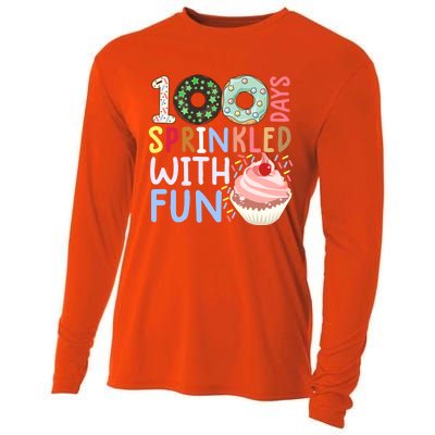 100 Days Sprinkled With Fun Gift Cupcake 100 Days Of School Gift Cooling Performance Long Sleeve Crew