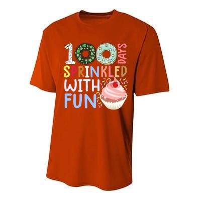 100 Days Sprinkled With Fun Gift Cupcake 100 Days Of School Gift Performance Sprint T-Shirt