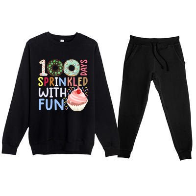 100 Days Sprinkled With Fun Gift Cupcake 100 Days Of School Gift Premium Crewneck Sweatsuit Set