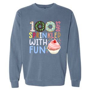 100 Days Sprinkled With Fun Gift Cupcake 100 Days Of School Gift Garment-Dyed Sweatshirt