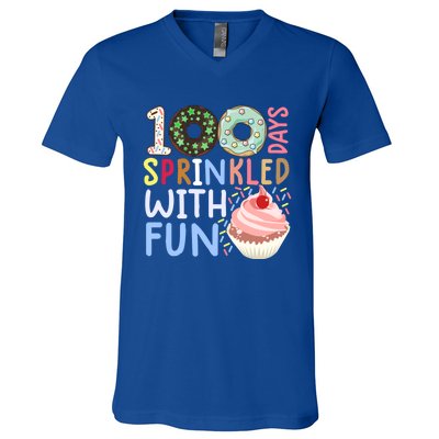 100 Days Sprinkled With Fun Gift Cupcake 100 Days Of School Gift V-Neck T-Shirt