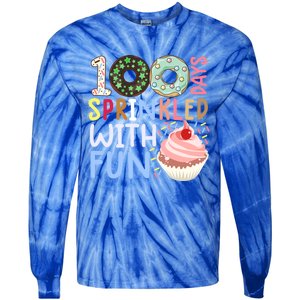 100 Days Sprinkled With Fun Gift Cupcake 100 Days Of School Gift Tie-Dye Long Sleeve Shirt