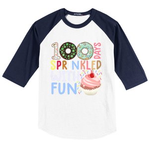 100 Days Sprinkled With Fun Gift Cupcake 100 Days Of School Gift Baseball Sleeve Shirt