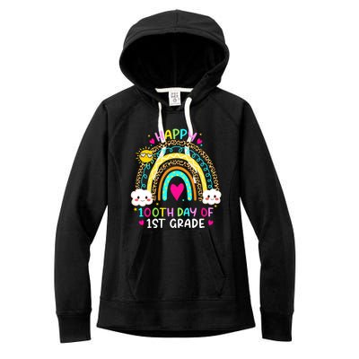 100 Days Smarter First Grade 100th Day Of School 1st Grade Gift Women's Fleece Hoodie