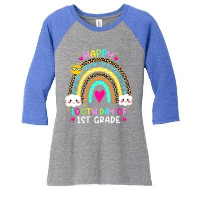 100 Days Smarter First Grade 100th Day Of School 1st Grade Gift Women's Tri-Blend 3/4-Sleeve Raglan Shirt