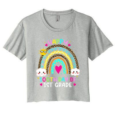 100 Days Smarter First Grade 100th Day Of School 1st Grade Gift Women's Crop Top Tee