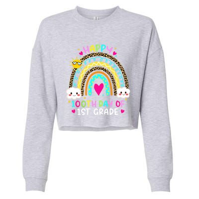 100 Days Smarter First Grade 100th Day Of School 1st Grade Gift Cropped Pullover Crew