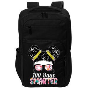 100 Days Smarter Student Hair Bun Impact Tech Backpack