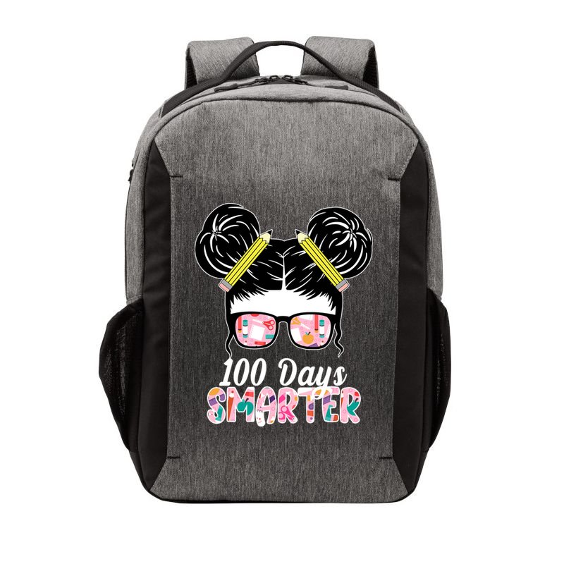100 Days Smarter Student Hair Bun Vector Backpack